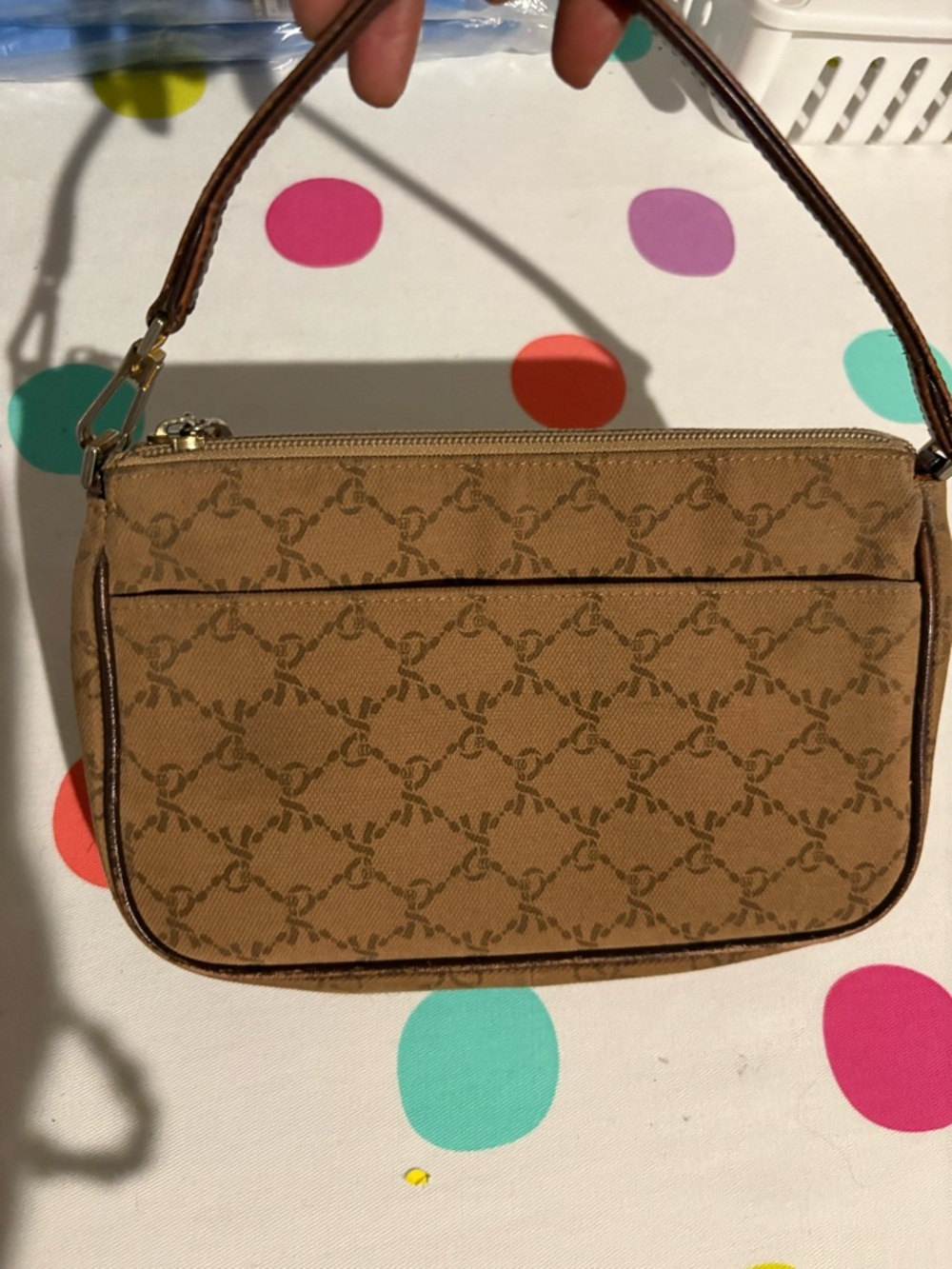 Roberta di Camerino Tan Monogram Mini Shoulder Bag